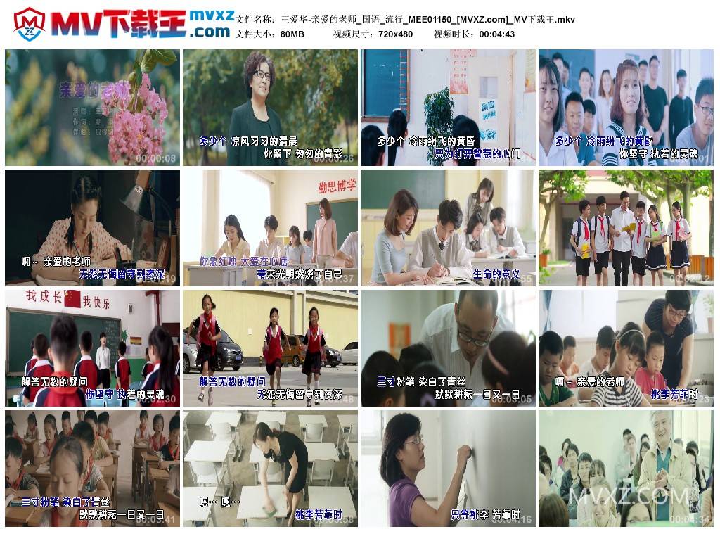 王爱华-亲爱的老师_国语_流行_MEE01150